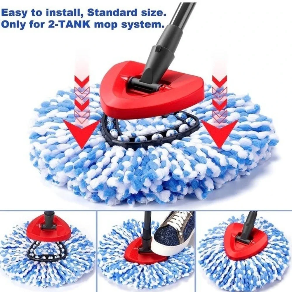 New 3 Pack Mop Head Replacement for O Cedar Rinse Clean Mop Replace Head, Spin M